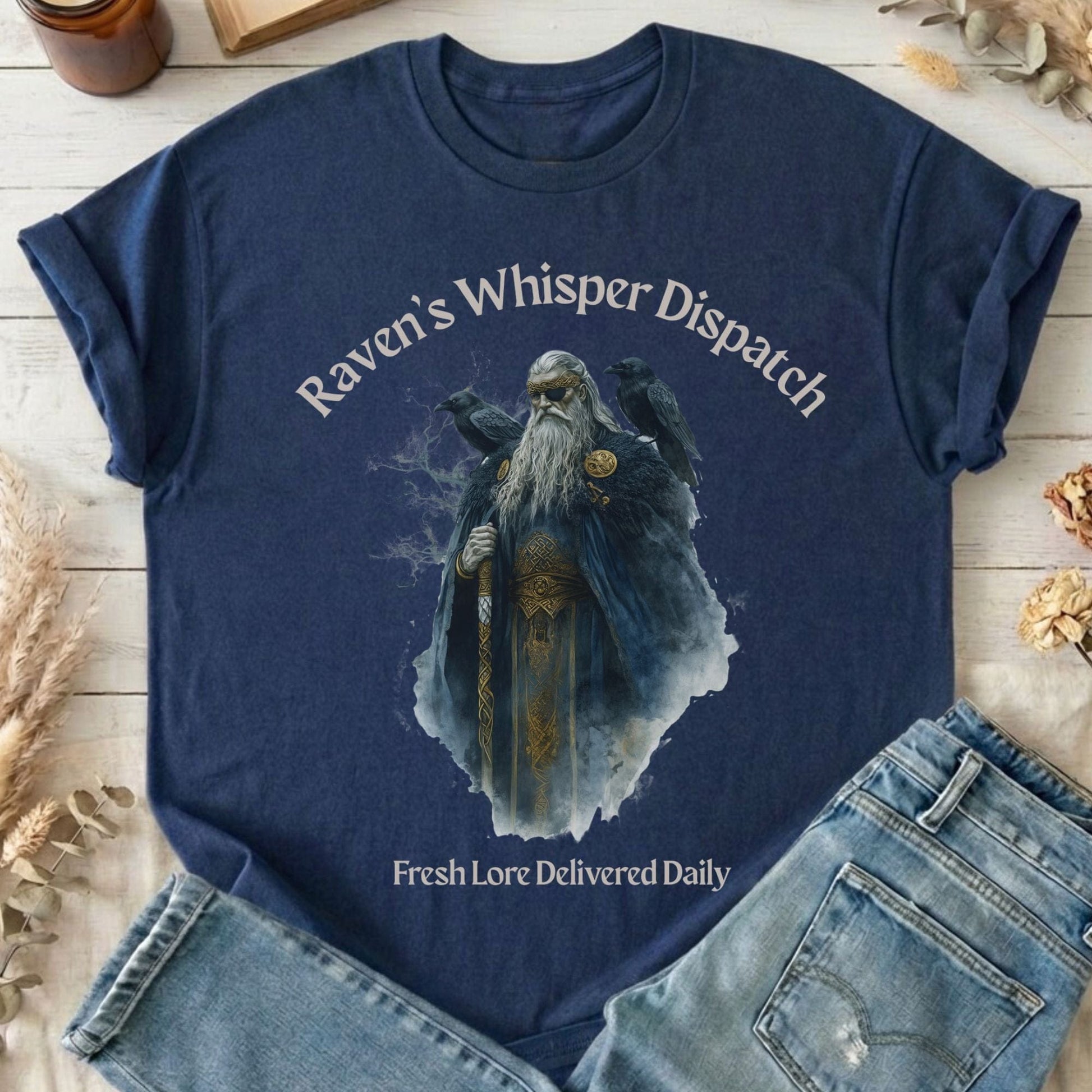 T-Shirt Navy / S Raven's Whisper Dispatch Norse God T-Shirt The Mystic Eden