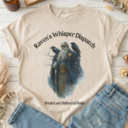 T-Shirt Sand / S Raven's Whisper Dispatch Norse God T-Shirt The Mystic Eden