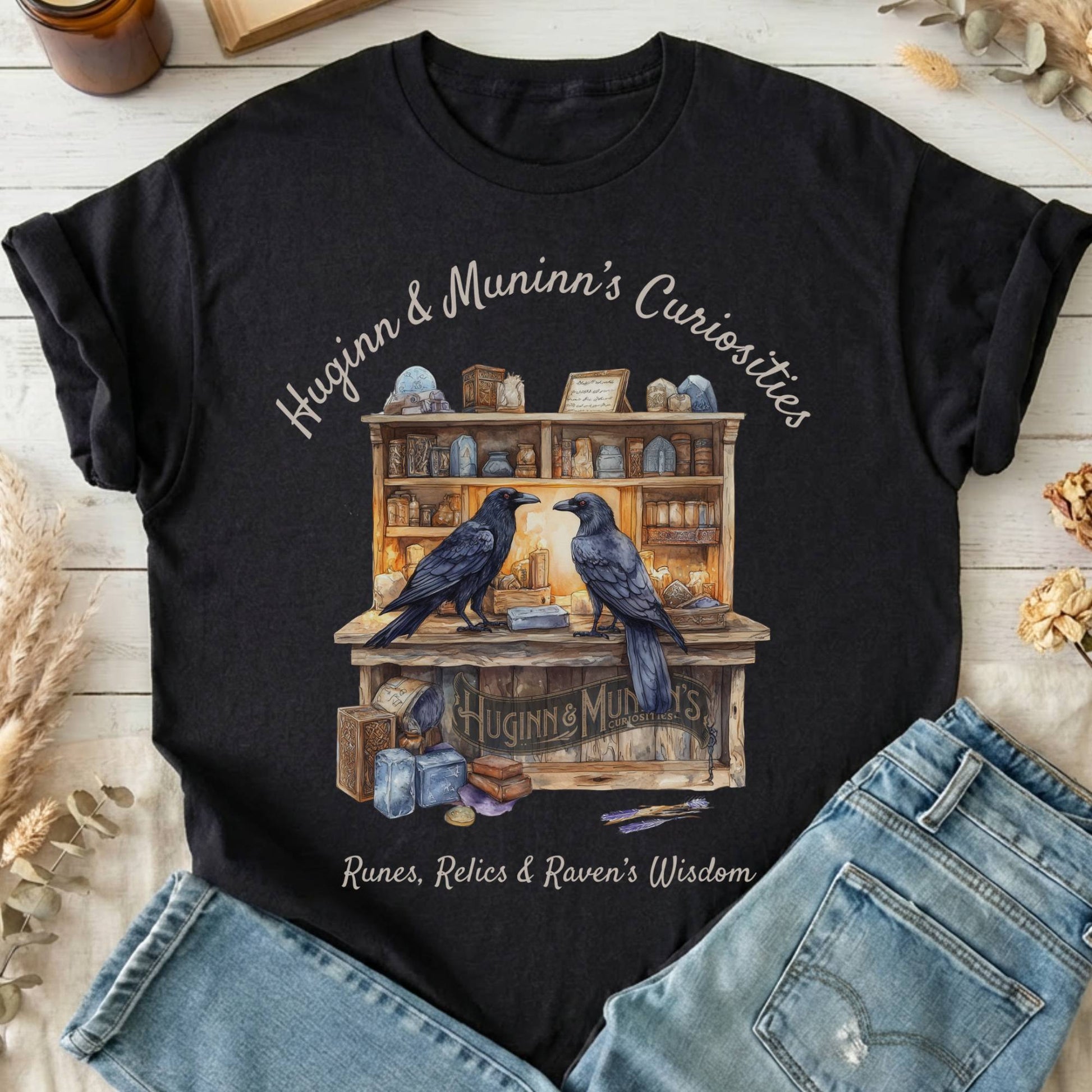 T-Shirt Black / S Huginn and Muninn's Curiosities Norse Mythology T-Shirt The Mystic Eden