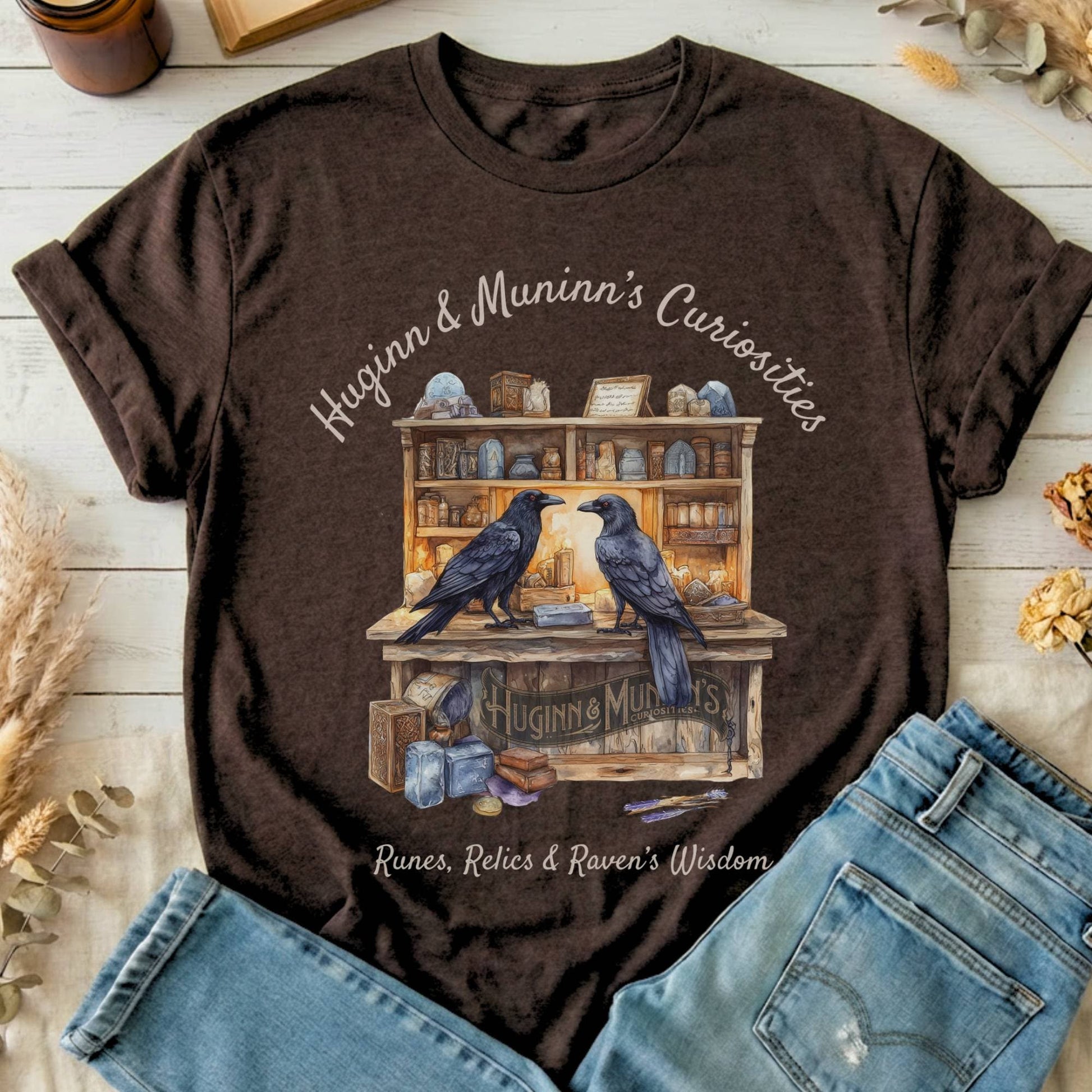 T-Shirt Dark Chocolate / S Huginn and Muninn's Curiosities Norse Mythology T-Shirt The Mystic Eden