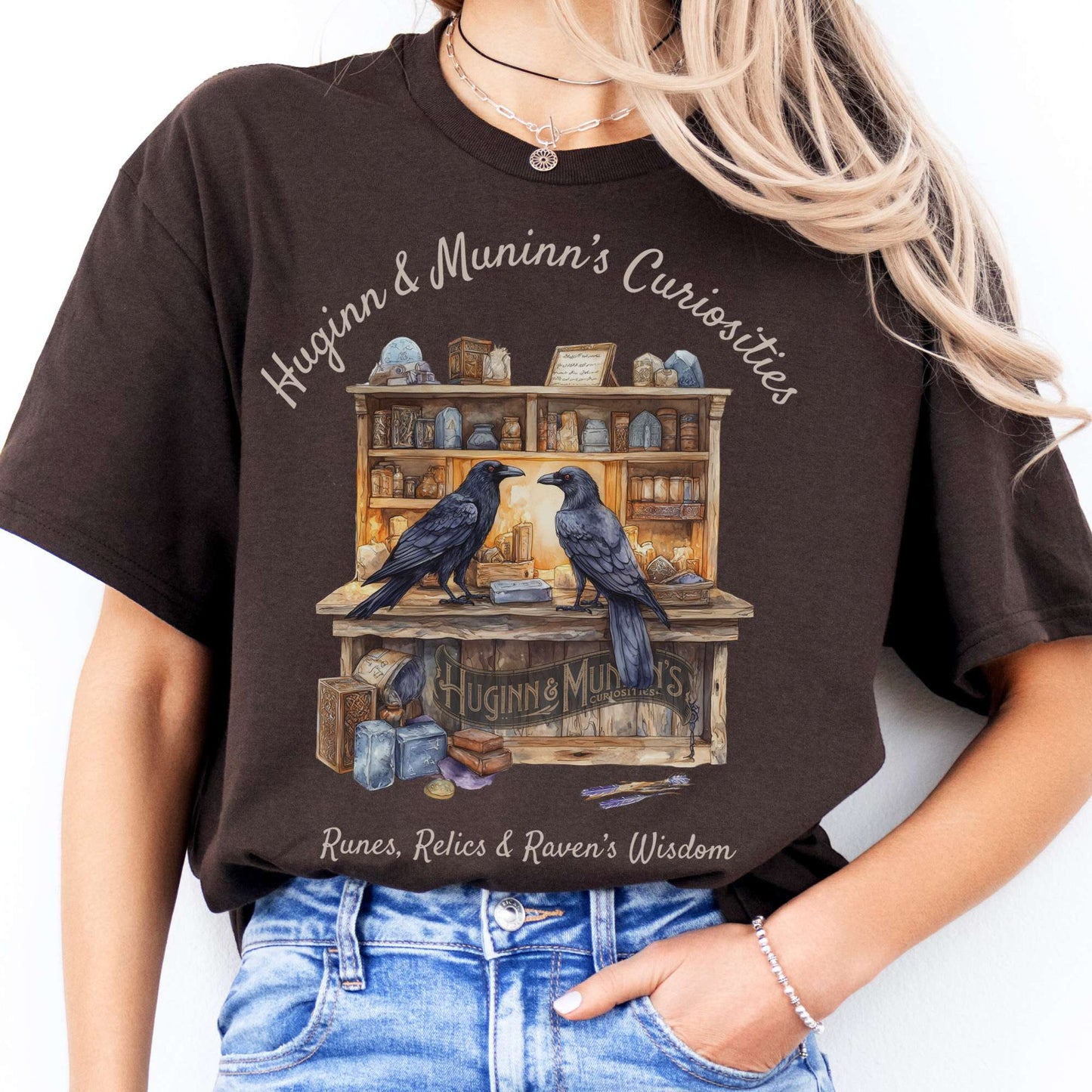 T-Shirt Huginn and Muninn's Curiosities Norse Mythology T-Shirt The Mystic Eden