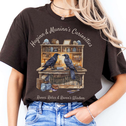 T-Shirt Huginn and Muninn's Curiosities Norse Mythology T-Shirt The Mystic Eden