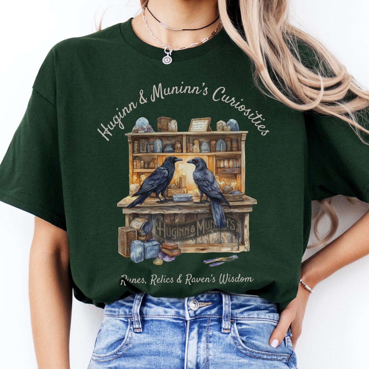 T-Shirt Huginn and Muninn's Curiosities Norse Mythology T-Shirt The Mystic Eden