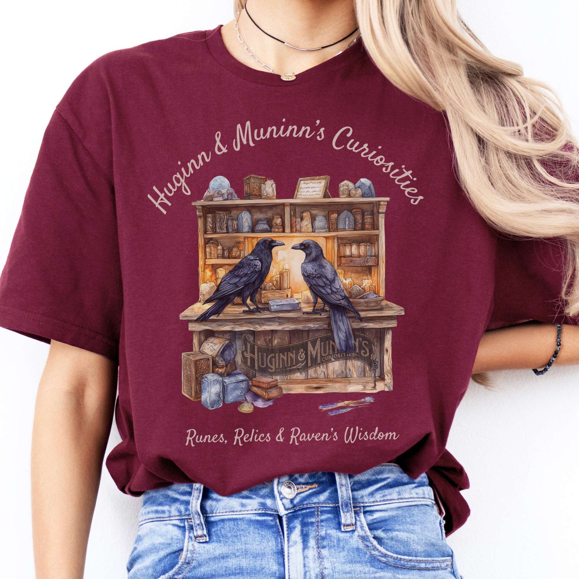 T-Shirt Huginn and Muninn's Curiosities Norse Mythology T-Shirt The Mystic Eden