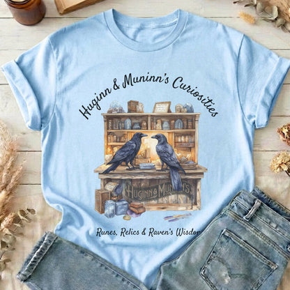 T-Shirt Light Blue / S Huginn and Muninn's Curiosities Norse Mythology T-Shirt The Mystic Eden