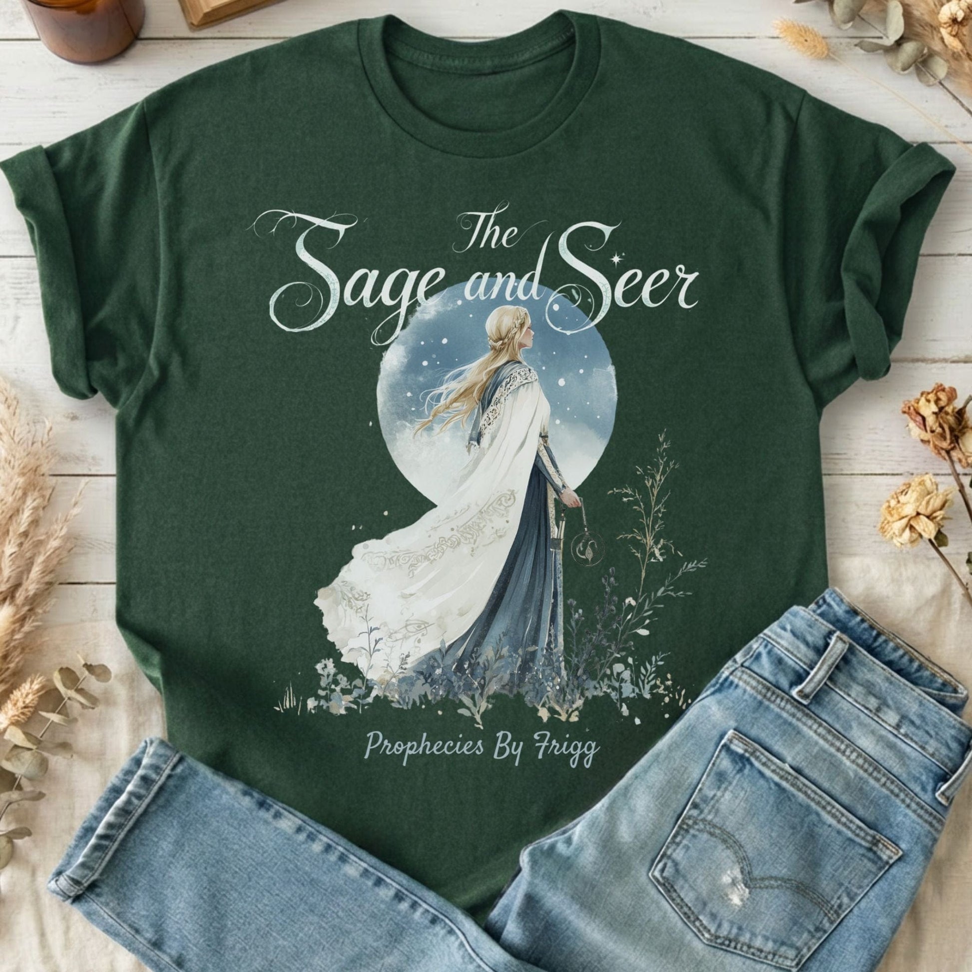 T-Shirt Forest Green / S The Sage and Seer Prophecies by Frigg Goddess T-Shirt The Mystic Eden