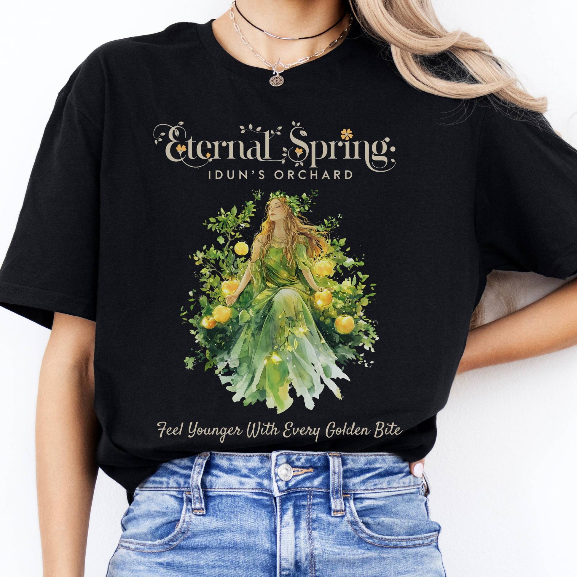 T-Shirt Eternal Spring Idun's Orchard Norse Goddess T-Shirt The Mystic Eden