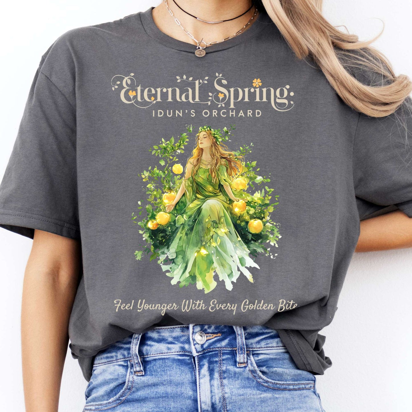 T-Shirt Eternal Spring Idun's Orchard Norse Goddess T-Shirt The Mystic Eden