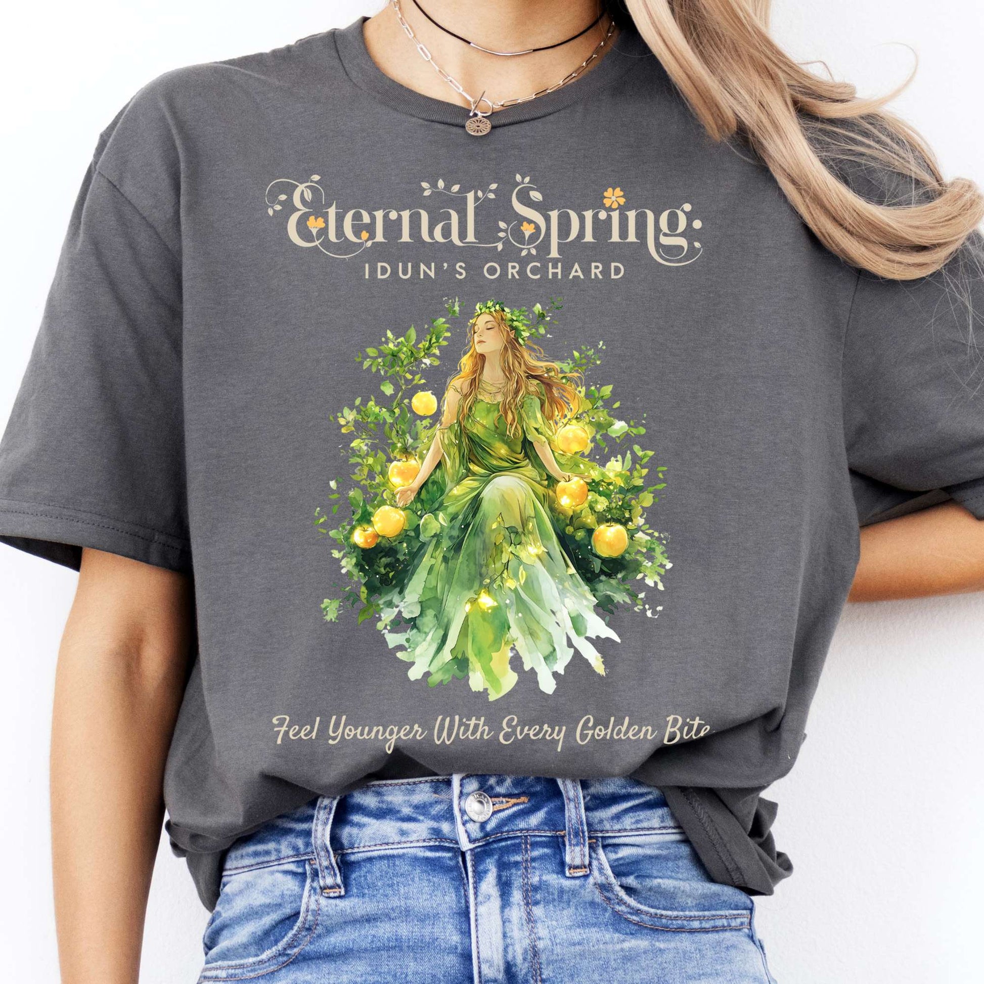 T-Shirt Eternal Spring Idun's Orchard Norse Goddess T-Shirt The Mystic Eden
