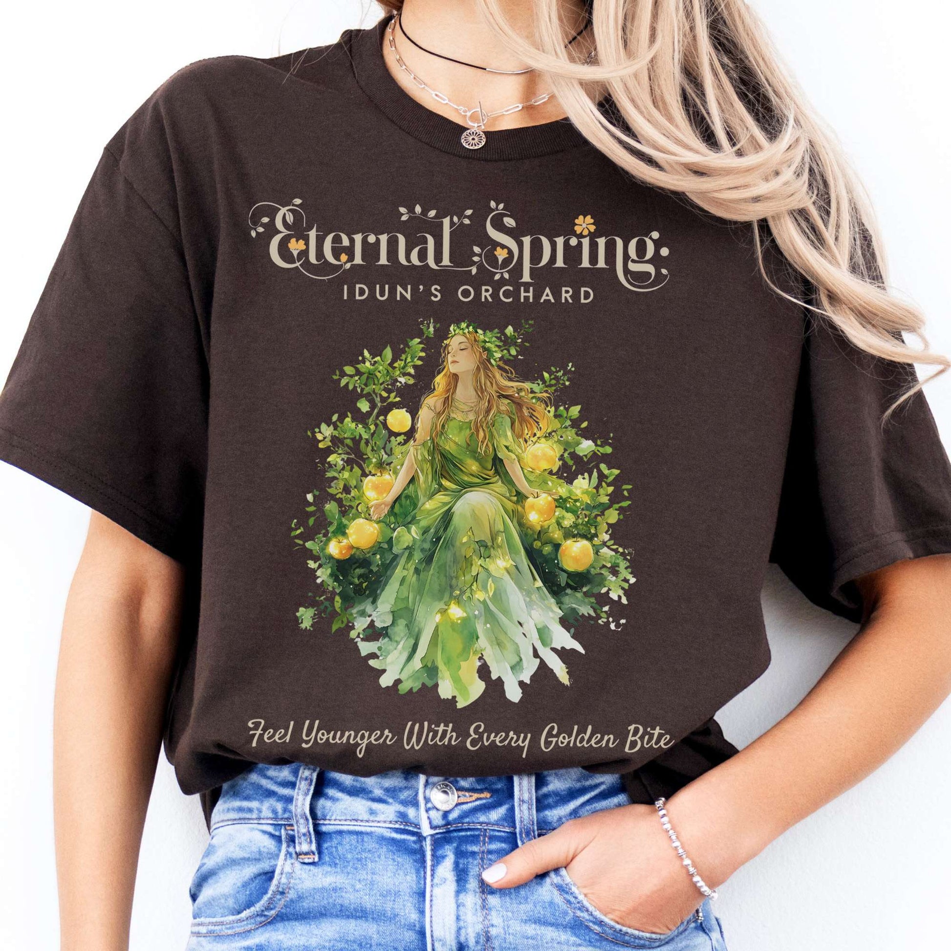 T-Shirt Eternal Spring Idun's Orchard Norse Goddess T-Shirt The Mystic Eden