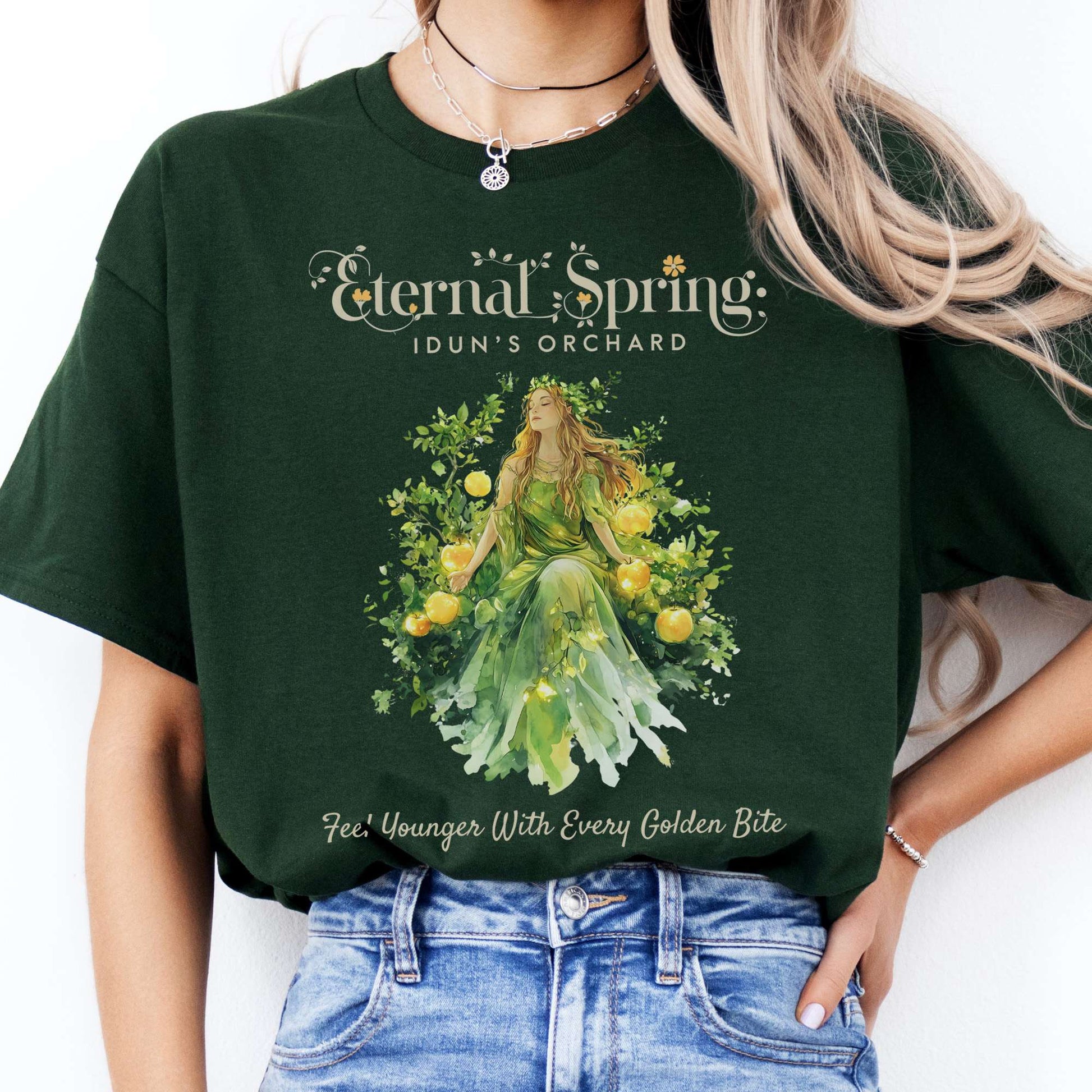 T-Shirt Eternal Spring Idun's Orchard Norse Goddess T-Shirt The Mystic Eden