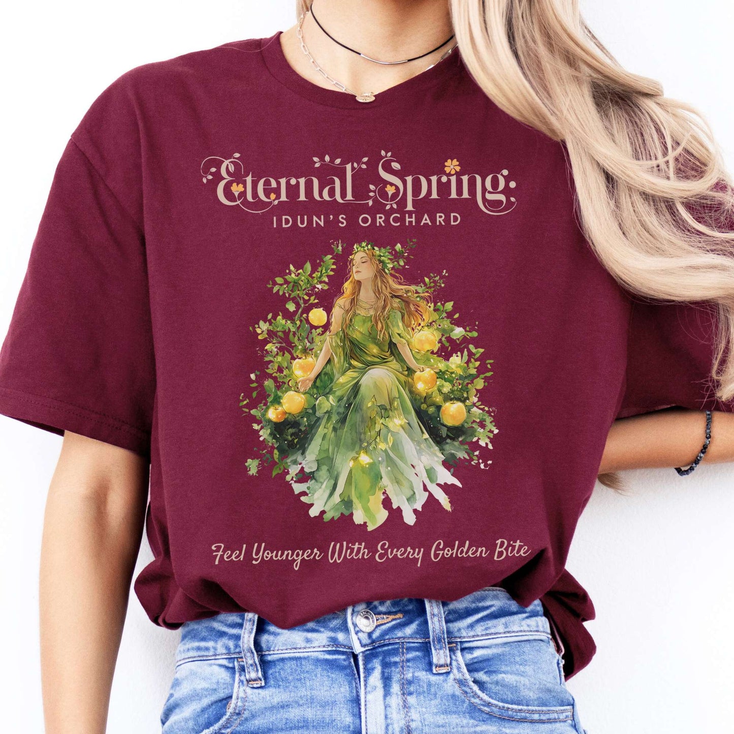 T-Shirt Eternal Spring Idun's Orchard Norse Goddess T-Shirt The Mystic Eden