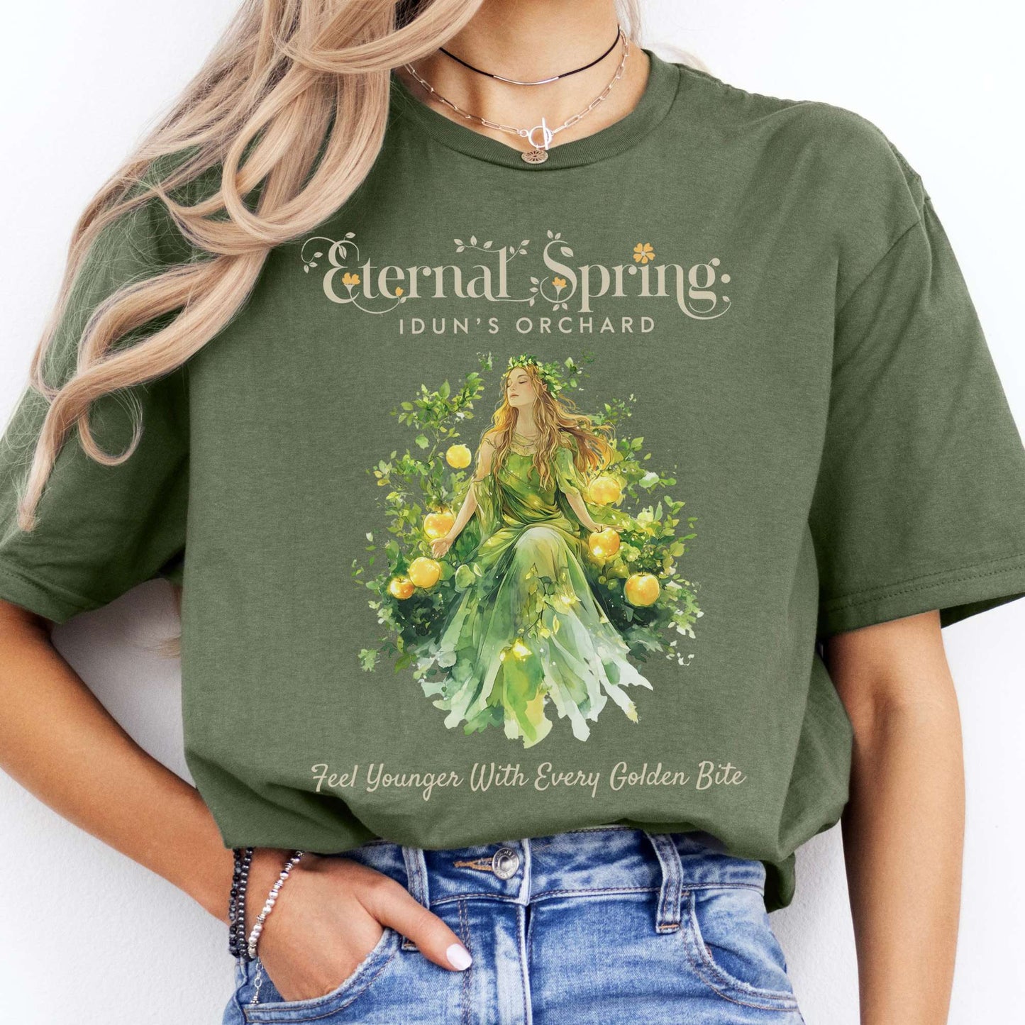 T-Shirt Eternal Spring Idun's Orchard Norse Goddess T-Shirt The Mystic Eden