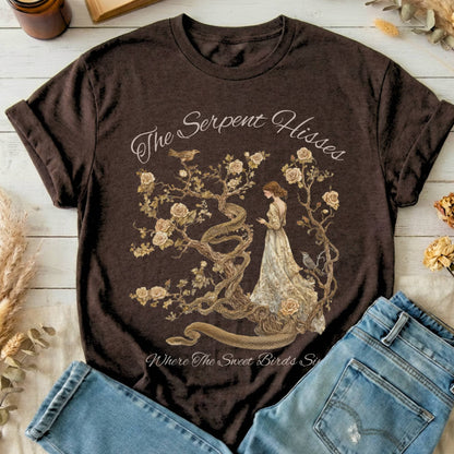 T-Shirt Dark Chocolate / S The Serpent Hisses Where the Sweet Birds Sing T-Shirt The Mystic Eden