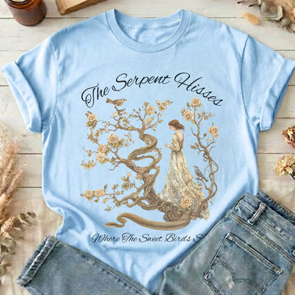 T-Shirt Light Blue / S The Serpent Hisses Where the Sweet Birds Sing T-Shirt The Mystic Eden