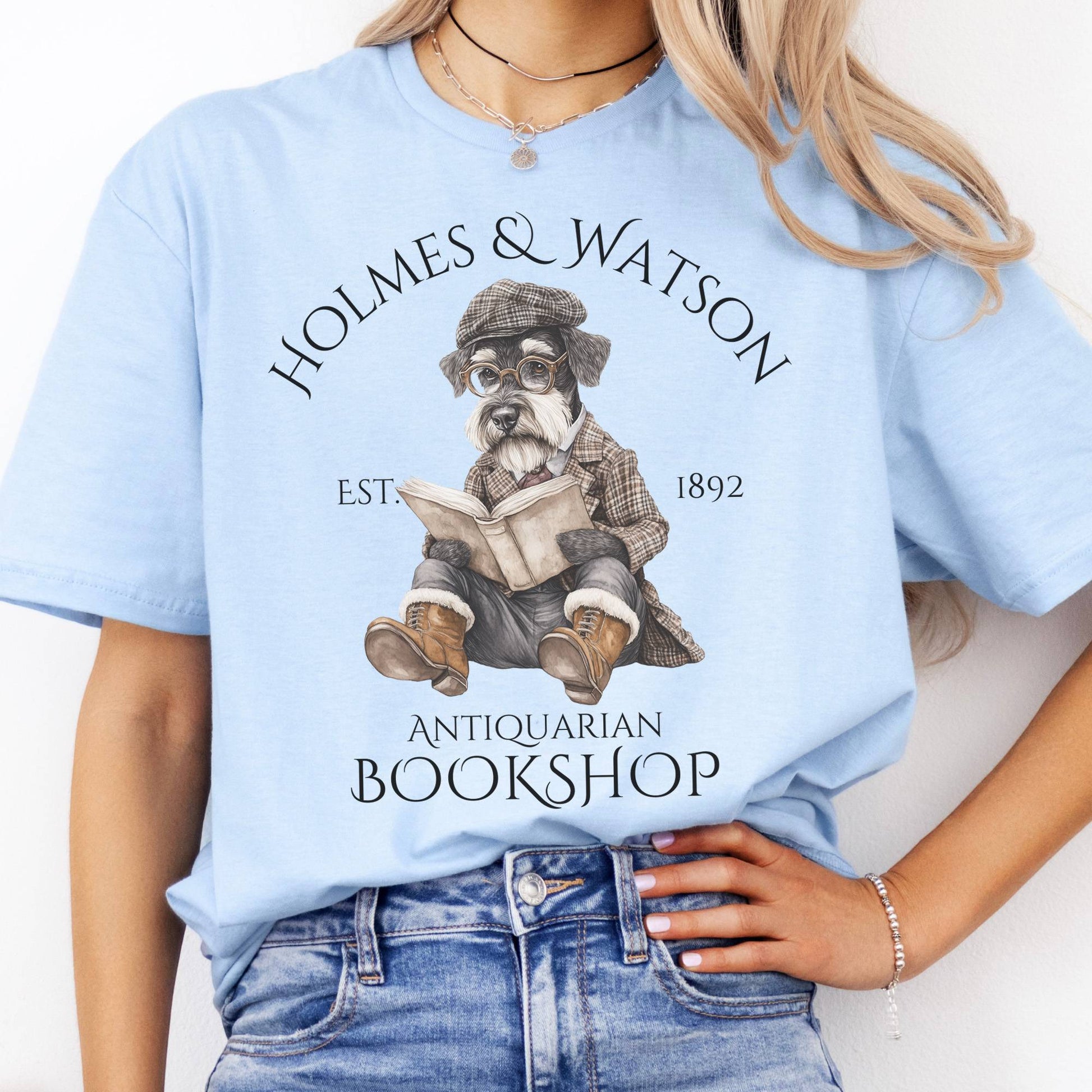 T-Shirt Holmes & Watson Antiquarian Bookshop Sherlock Dog T-Shirt The Mystic Eden