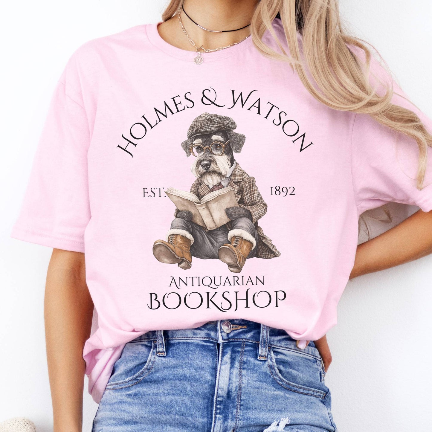 T-Shirt Holmes & Watson Antiquarian Bookshop Sherlock Dog T-Shirt The Mystic Eden