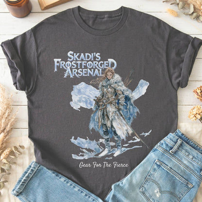 T-Shirt Charcoal / S Skadi's Frostforged Arsenal Norse Mythology T-Shirt The Mystic Eden