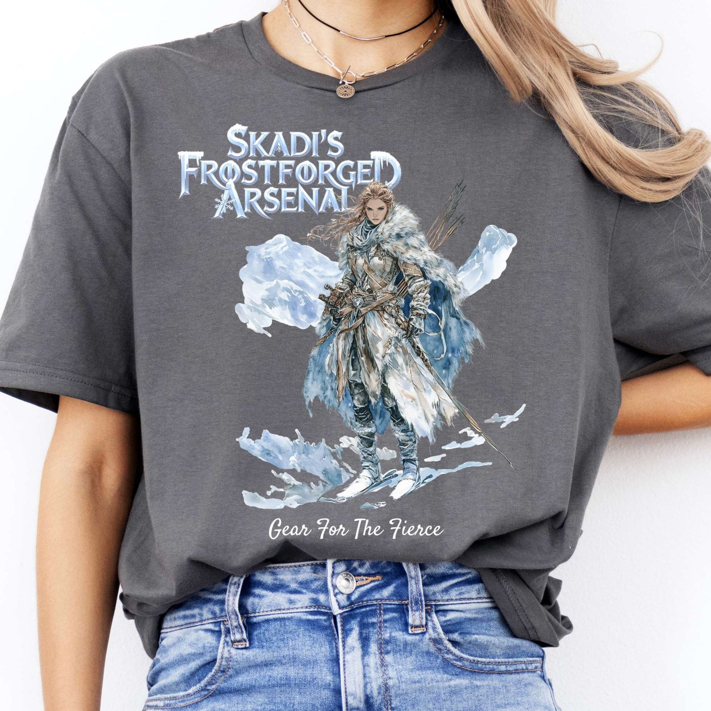 T-Shirt Skadi's Frostforged Arsenal Norse Mythology T-Shirt The Mystic Eden