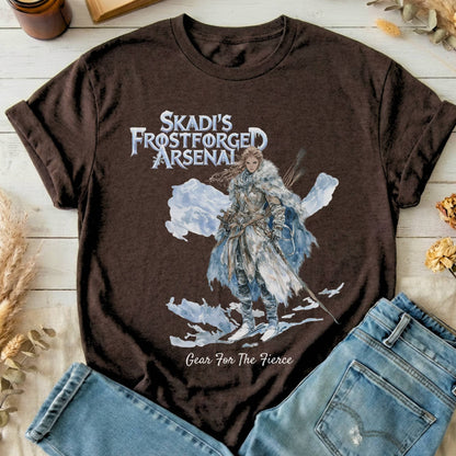 T-Shirt Dark Chocolate / S Skadi's Frostforged Arsenal Norse Mythology T-Shirt The Mystic Eden