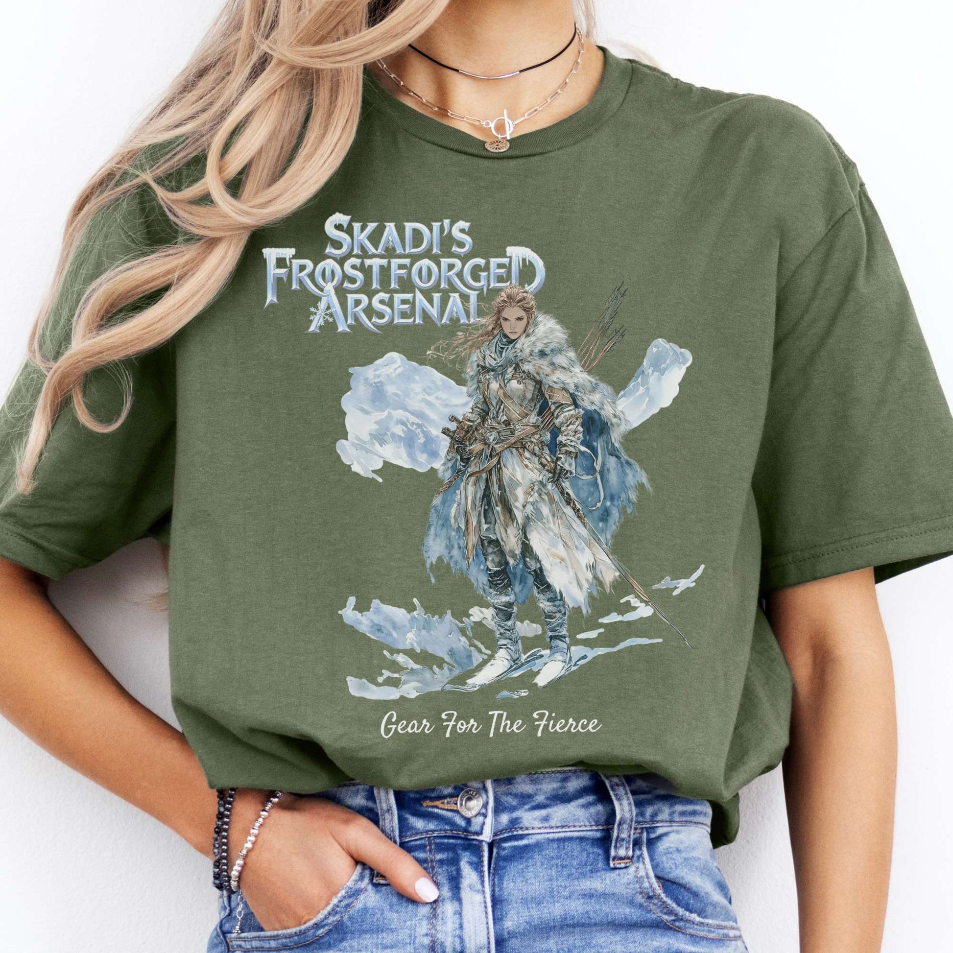 T-Shirt Skadi's Frostforged Arsenal Norse Mythology T-Shirt The Mystic Eden