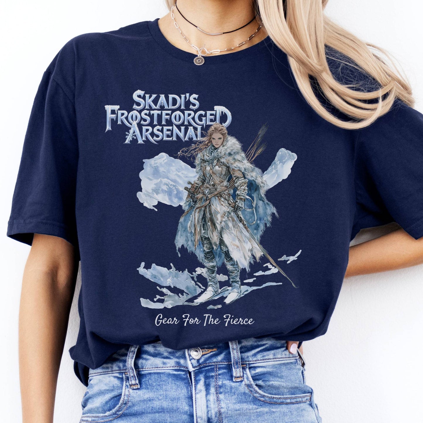 T-Shirt Skadi's Frostforged Arsenal Norse Mythology T-Shirt The Mystic Eden