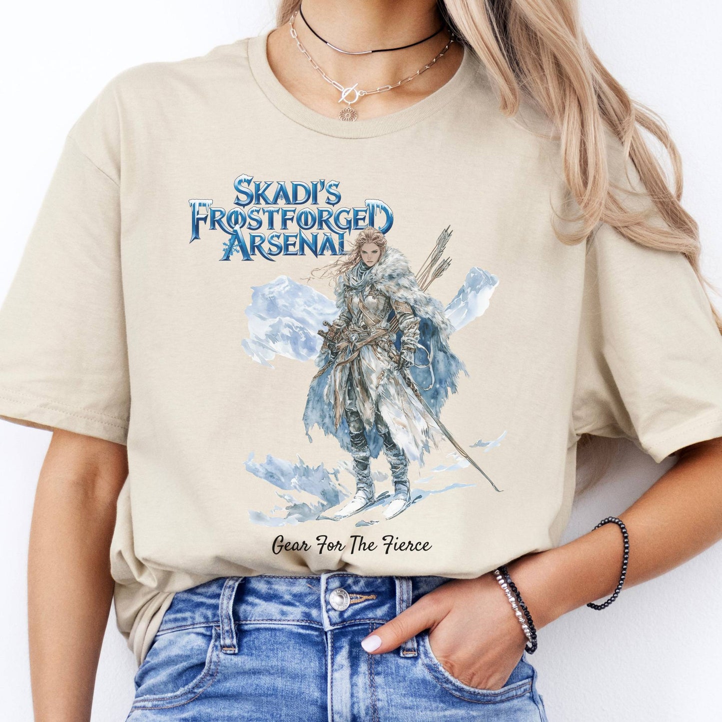 T-Shirt Skadi's Frostforged Arsenal Norse Mythology T-Shirt The Mystic Eden