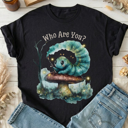 T-Shirt Black / S Who Are You Caterpillar Shirt Alice T-Shirt The Mystic Eden