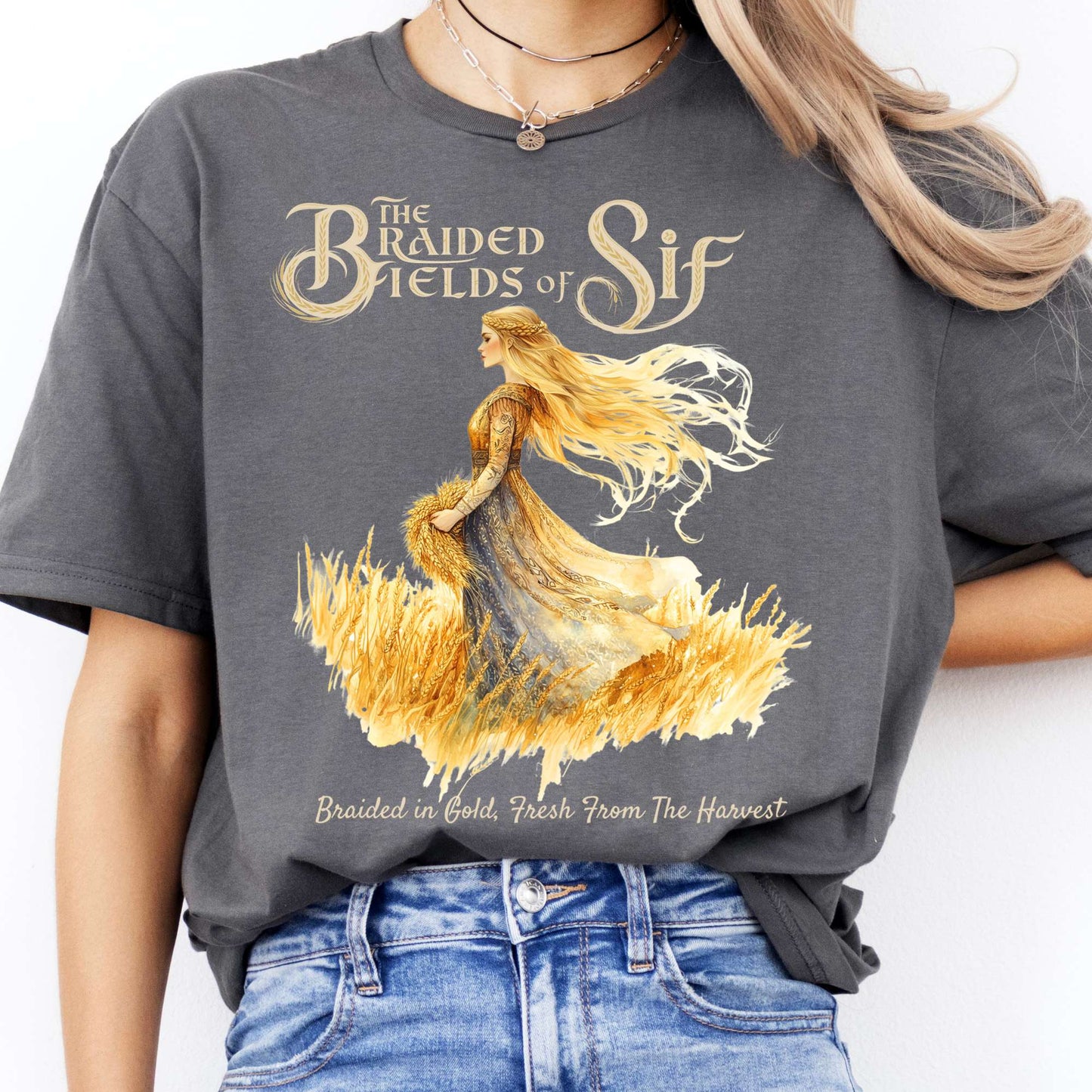 T-Shirt The Braided Fields of Sif Norse Goddess T-Shirt The Mystic Eden