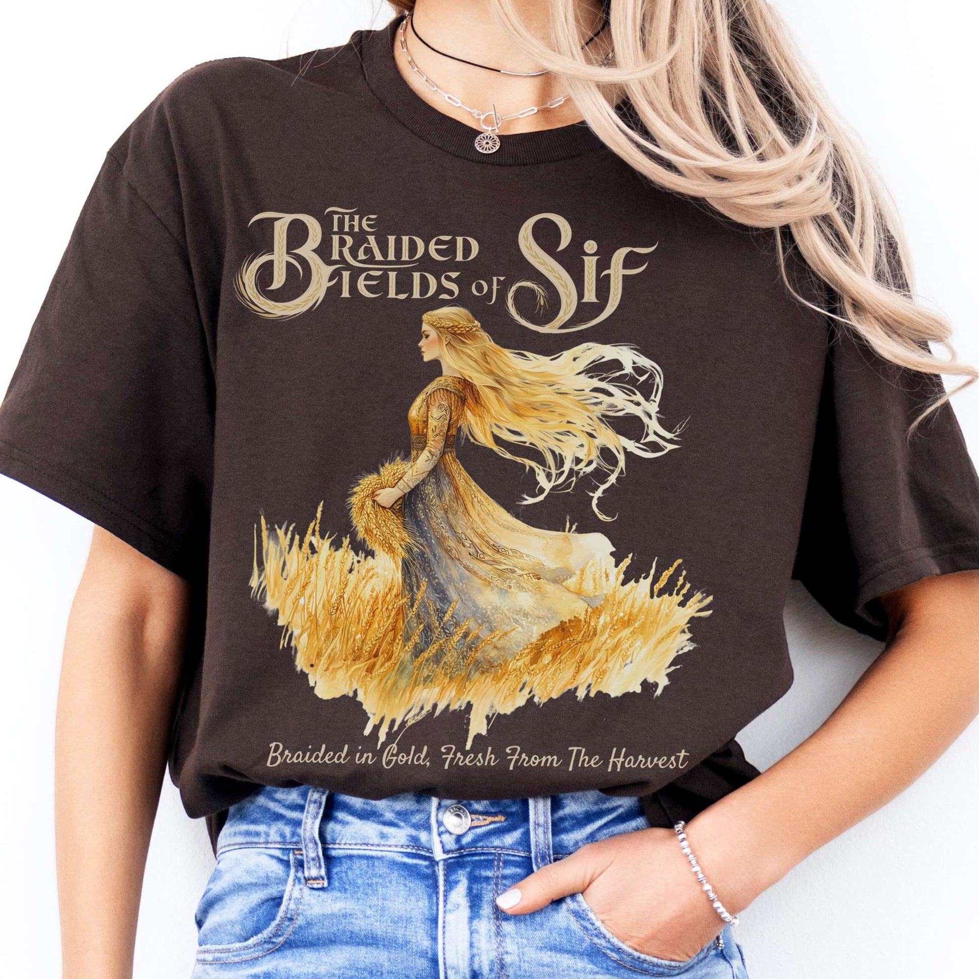 T-Shirt The Braided Fields of Sif Norse Goddess T-Shirt The Mystic Eden