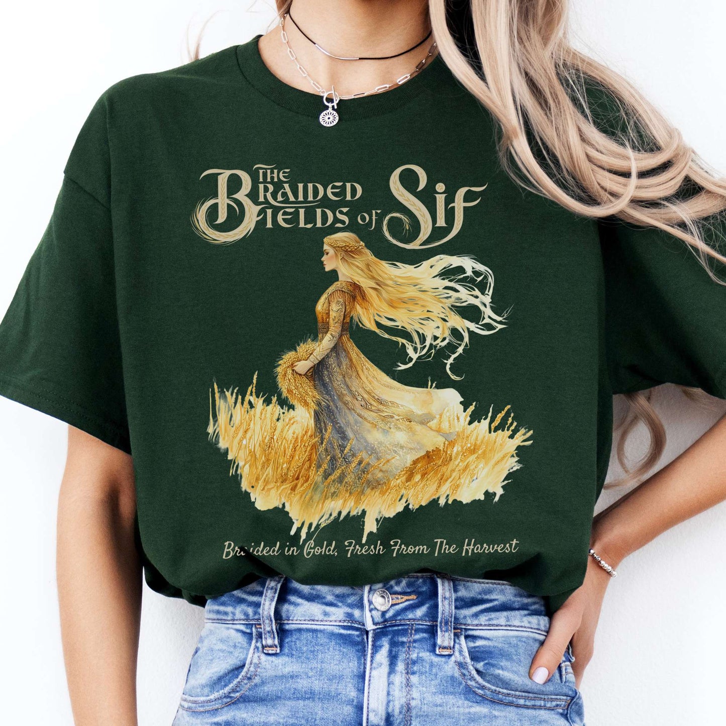 T-Shirt The Braided Fields of Sif Norse Goddess T-Shirt The Mystic Eden