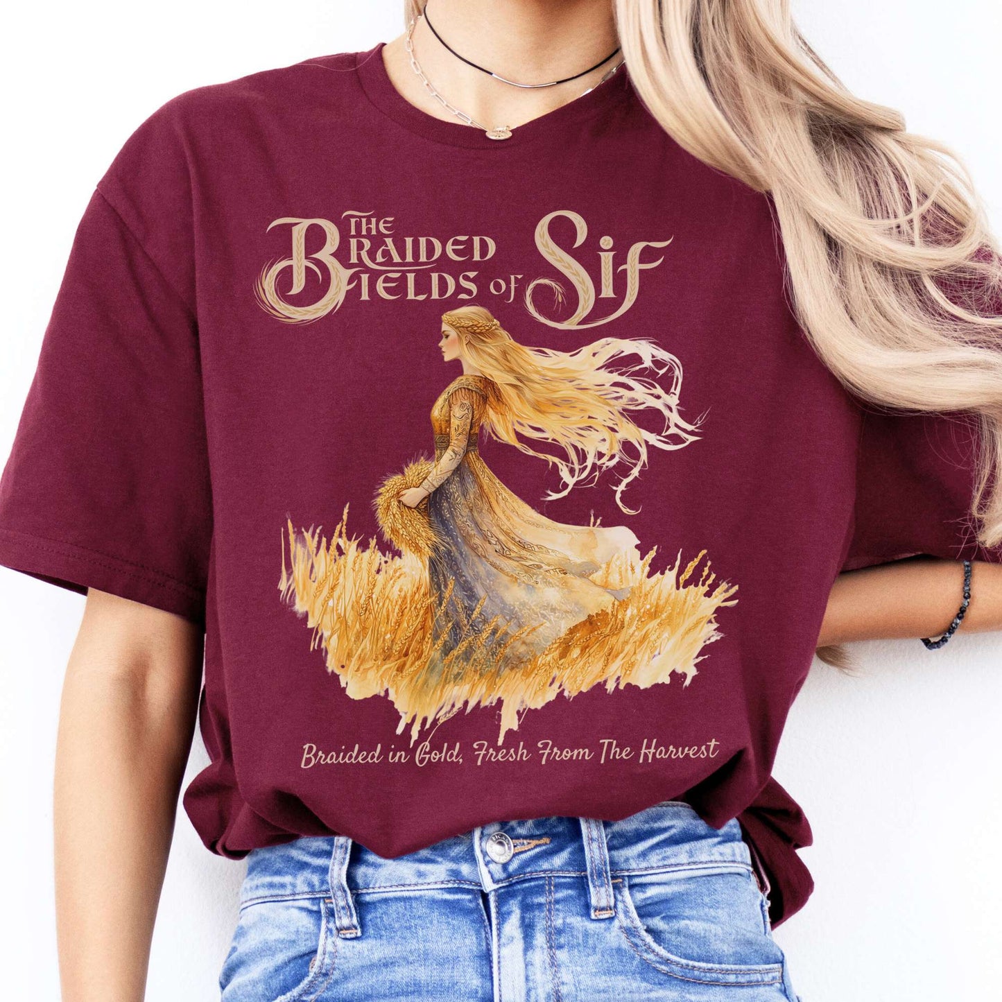 T-Shirt The Braided Fields of Sif Norse Goddess T-Shirt The Mystic Eden