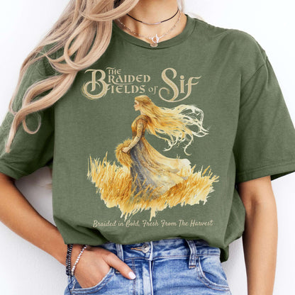 T-Shirt The Braided Fields of Sif Norse Goddess T-Shirt The Mystic Eden