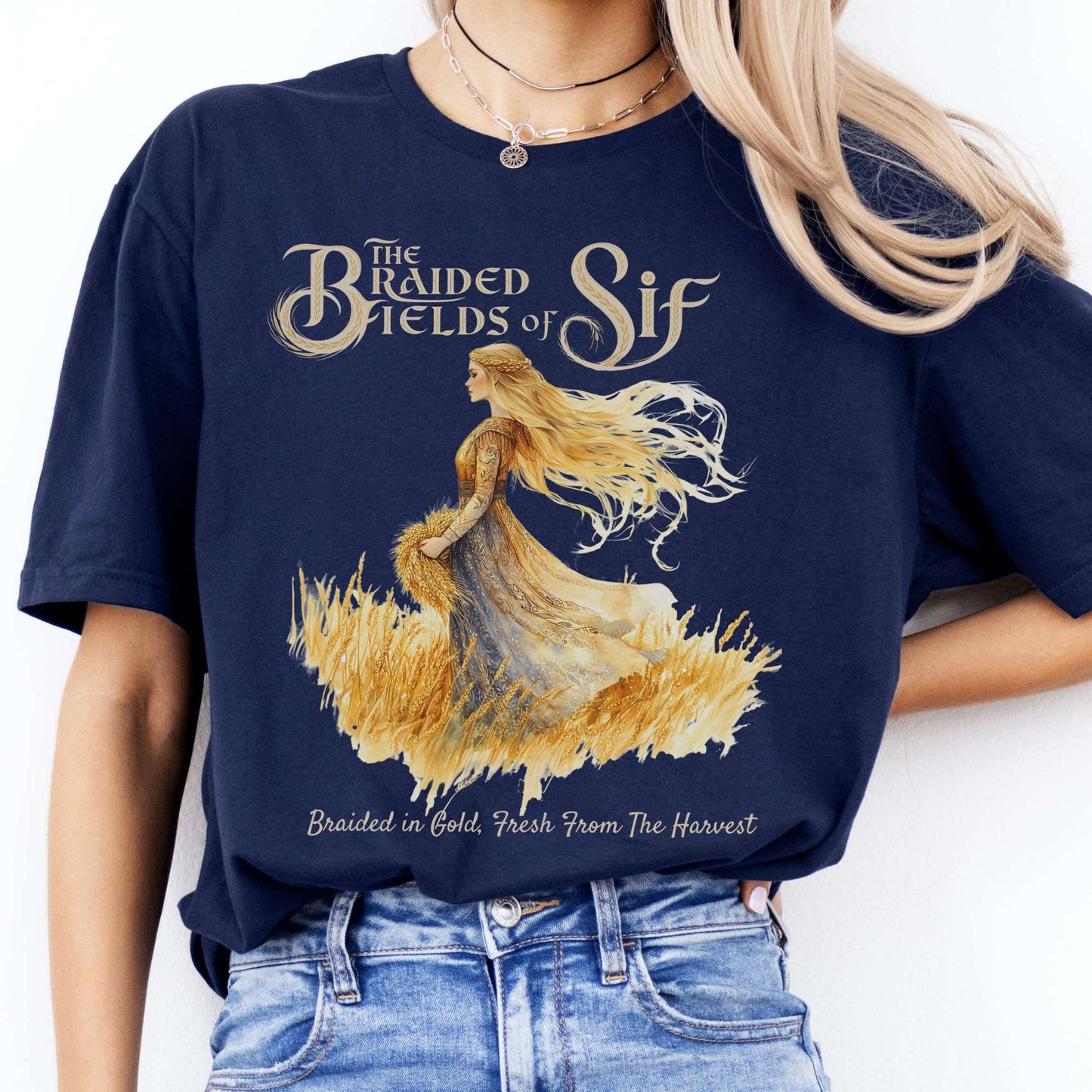 T-Shirt The Braided Fields of Sif Norse Goddess T-Shirt The Mystic Eden