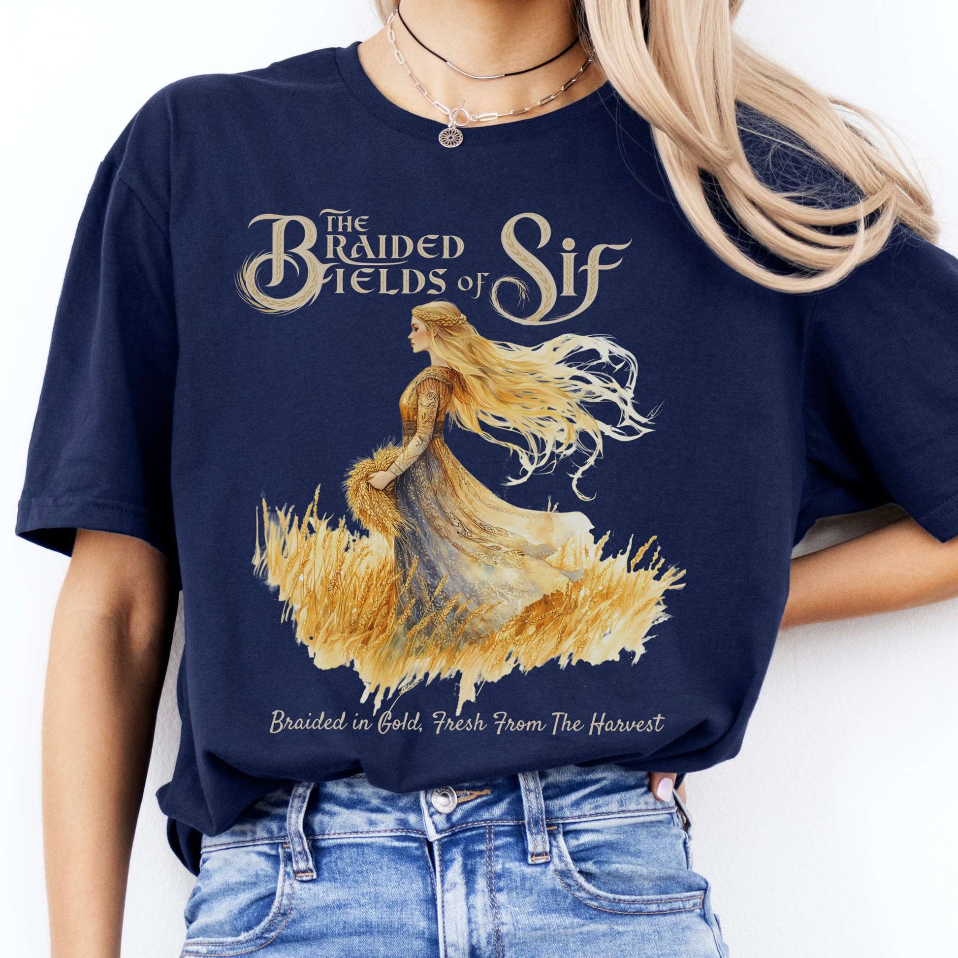 T-Shirt The Braided Fields of Sif Norse Goddess T-Shirt The Mystic Eden