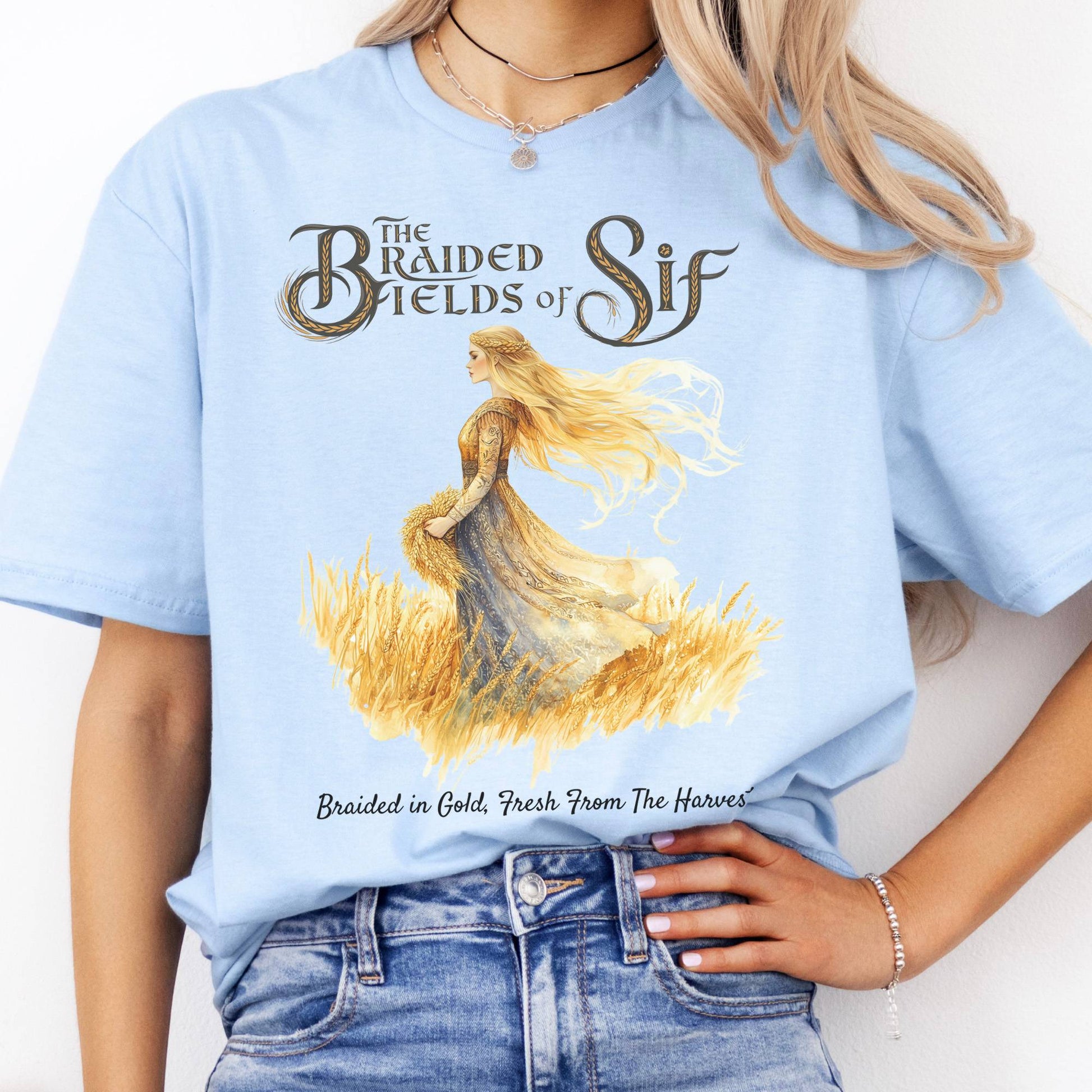 T-Shirt The Braided Fields of Sif Norse Goddess T-Shirt The Mystic Eden