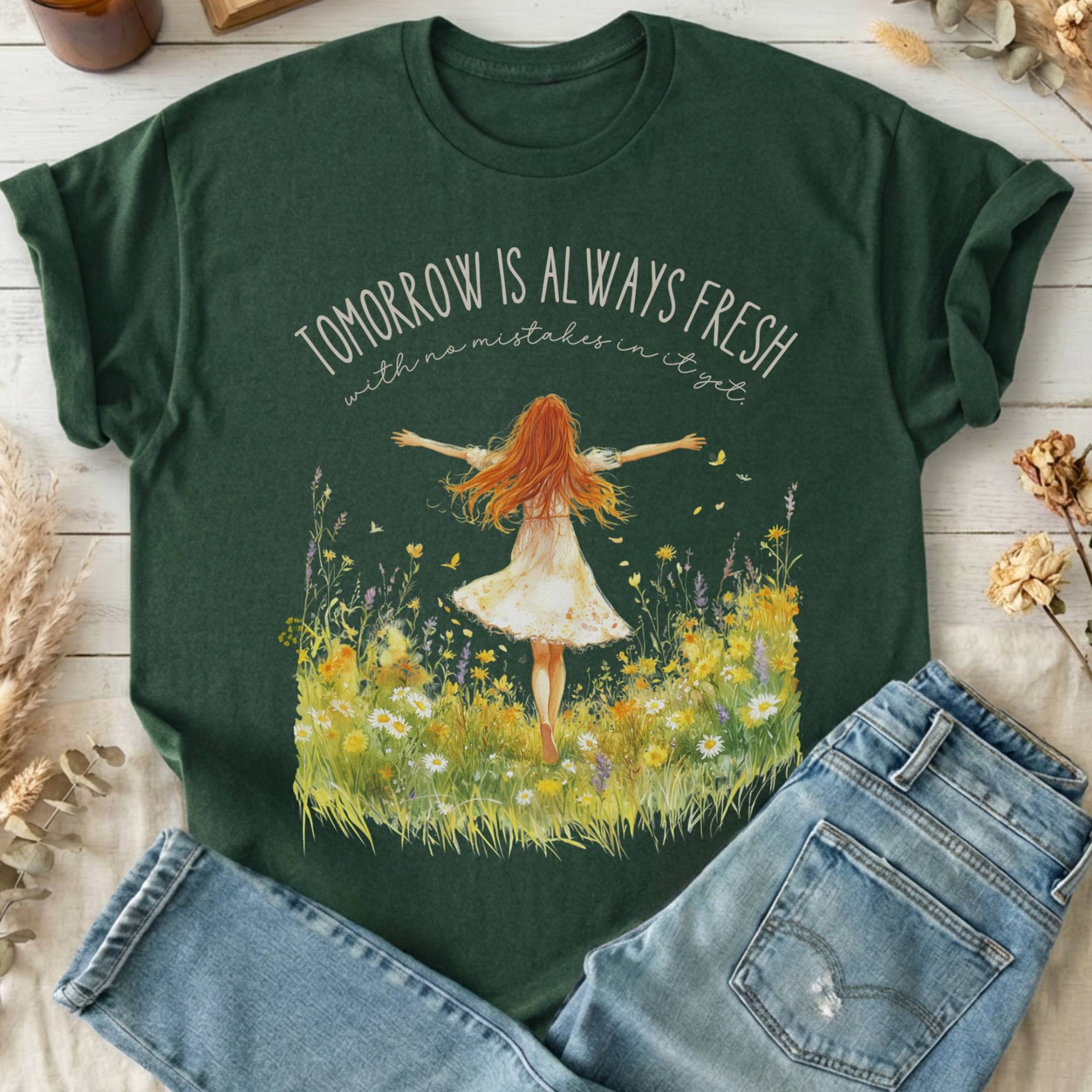 T-Shirt Forest Green / S Tomorrow is Always Fresh With No Mistakes Green Gables T-Shirt The Mystic Eden