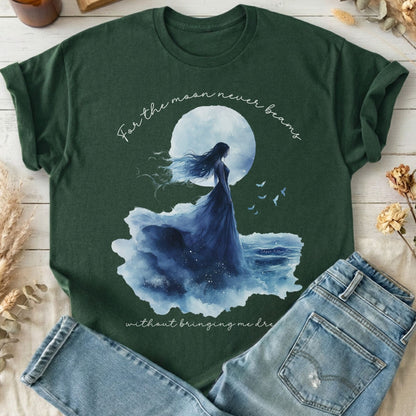 T-Shirts Forest Green / S For The Moon Never Beams Annabel Lee Poe T-Shirt The Mystic Eden