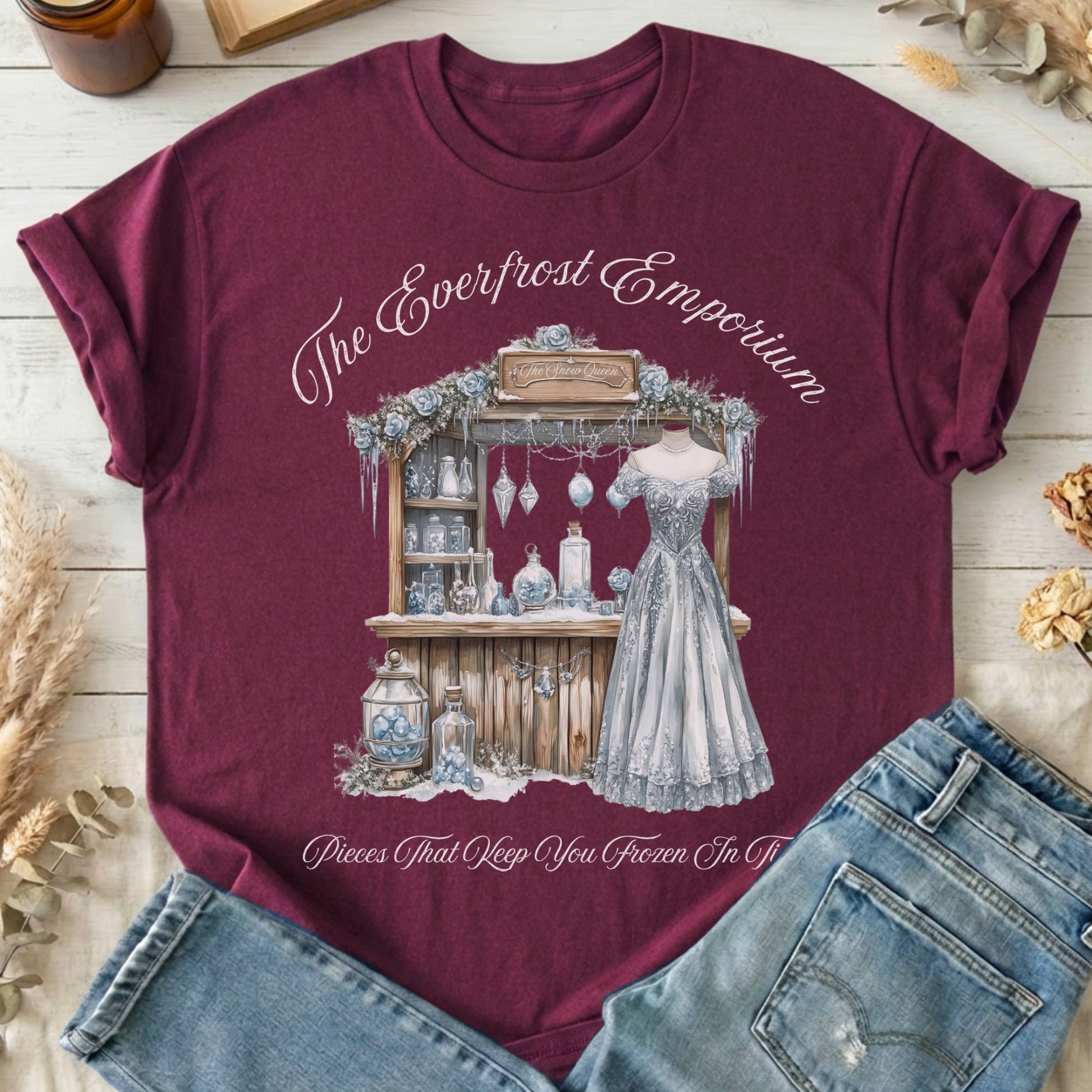 T-Shirts Maroon / S The Everfrost Emporium Snow Queen Fairytale T-Shirt The Mystic Eden