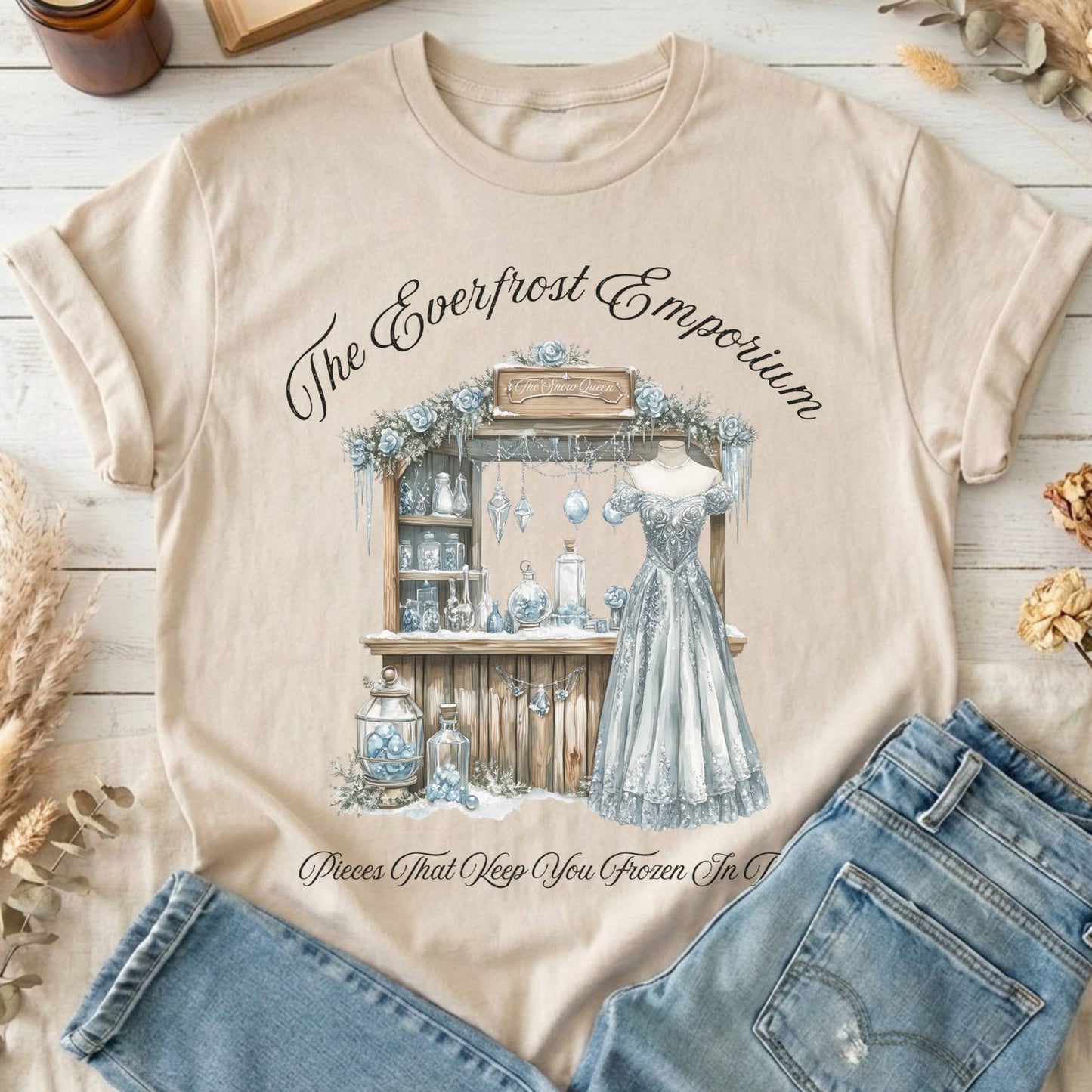 T-Shirts Sand / S The Everfrost Emporium Snow Queen Fairytale T-Shirt The Mystic Eden