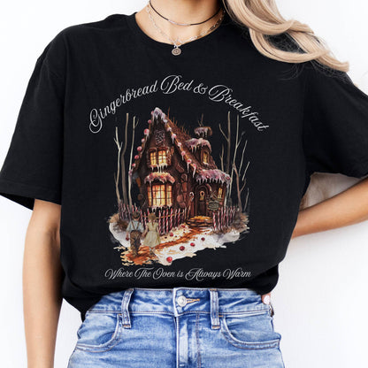 T-Shirts Gingerbread Bed & Breakfast Fairytale Halloween T-Shirt The Mystic Eden