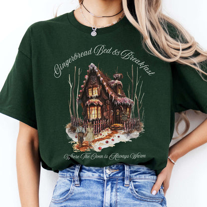 T-Shirts Gingerbread Bed & Breakfast Fairytale Halloween T-Shirt The Mystic Eden