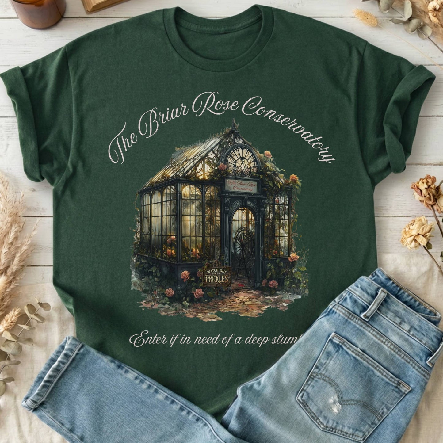 T-Shirts Forest Green / S The Briar Rose Conservatory Fairytale T-Shirt The Mystic Eden