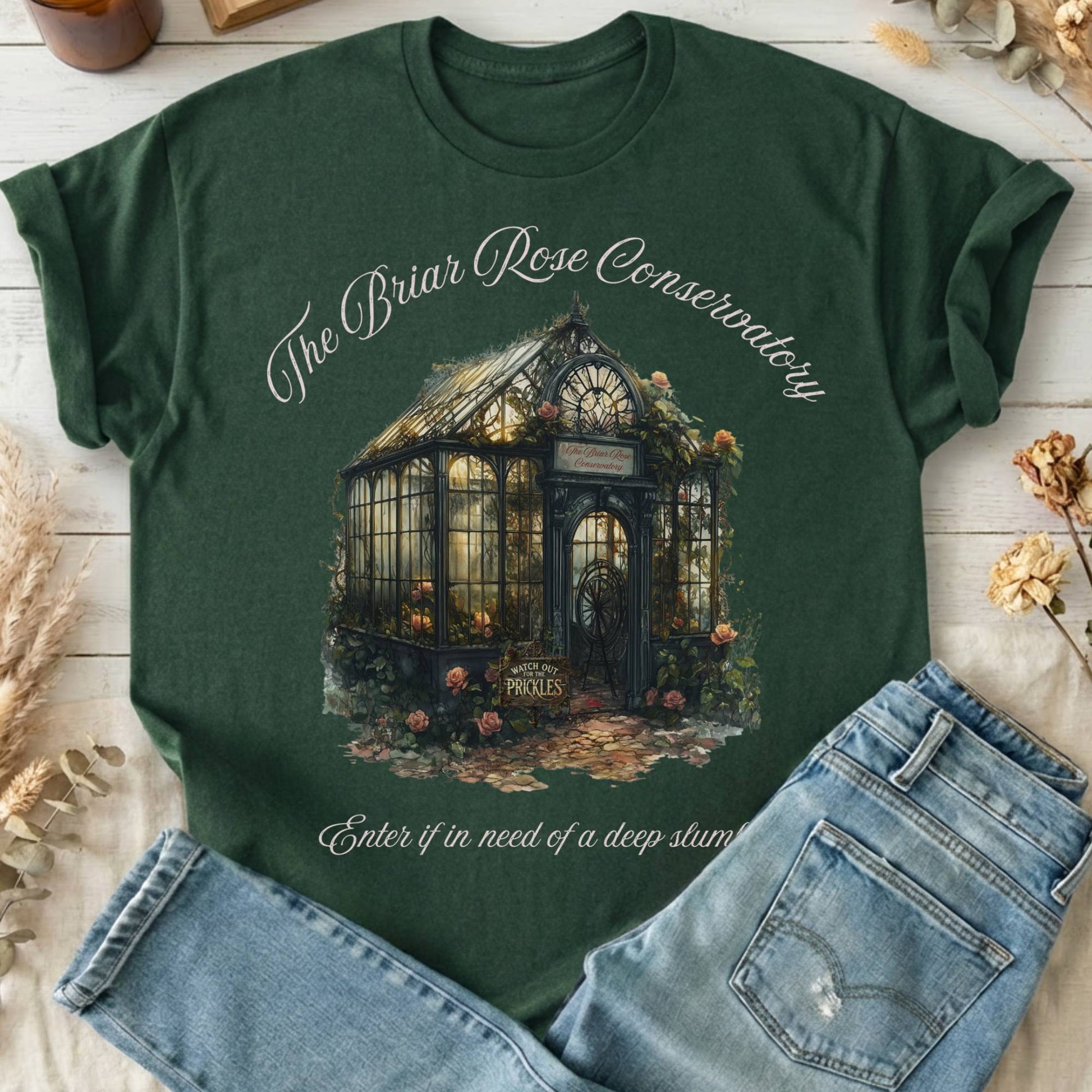 T-Shirts Forest Green / S The Briar Rose Conservatory Fairytale T-Shirt The Mystic Eden