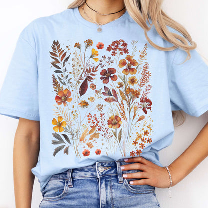 T-Shirt Autumn Cottagecore Wildflowers T-Shirt The Mystic Eden