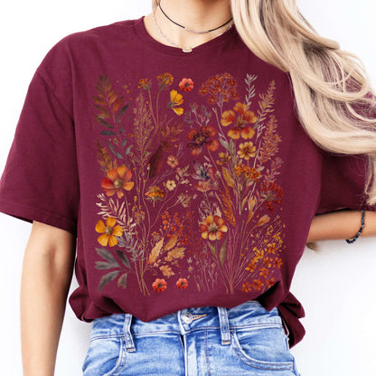 T-Shirt Autumn Cottagecore Wildflowers T-Shirt The Mystic Eden