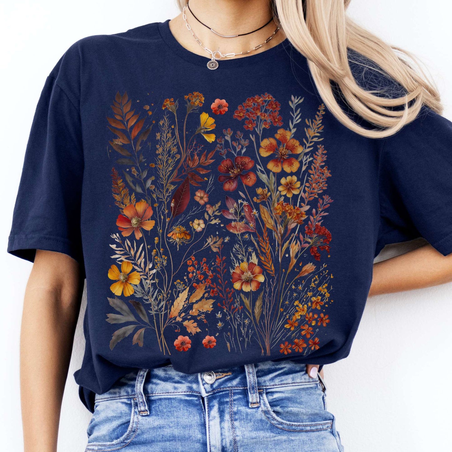 T-Shirt Autumn Cottagecore Wildflowers T-Shirt The Mystic Eden