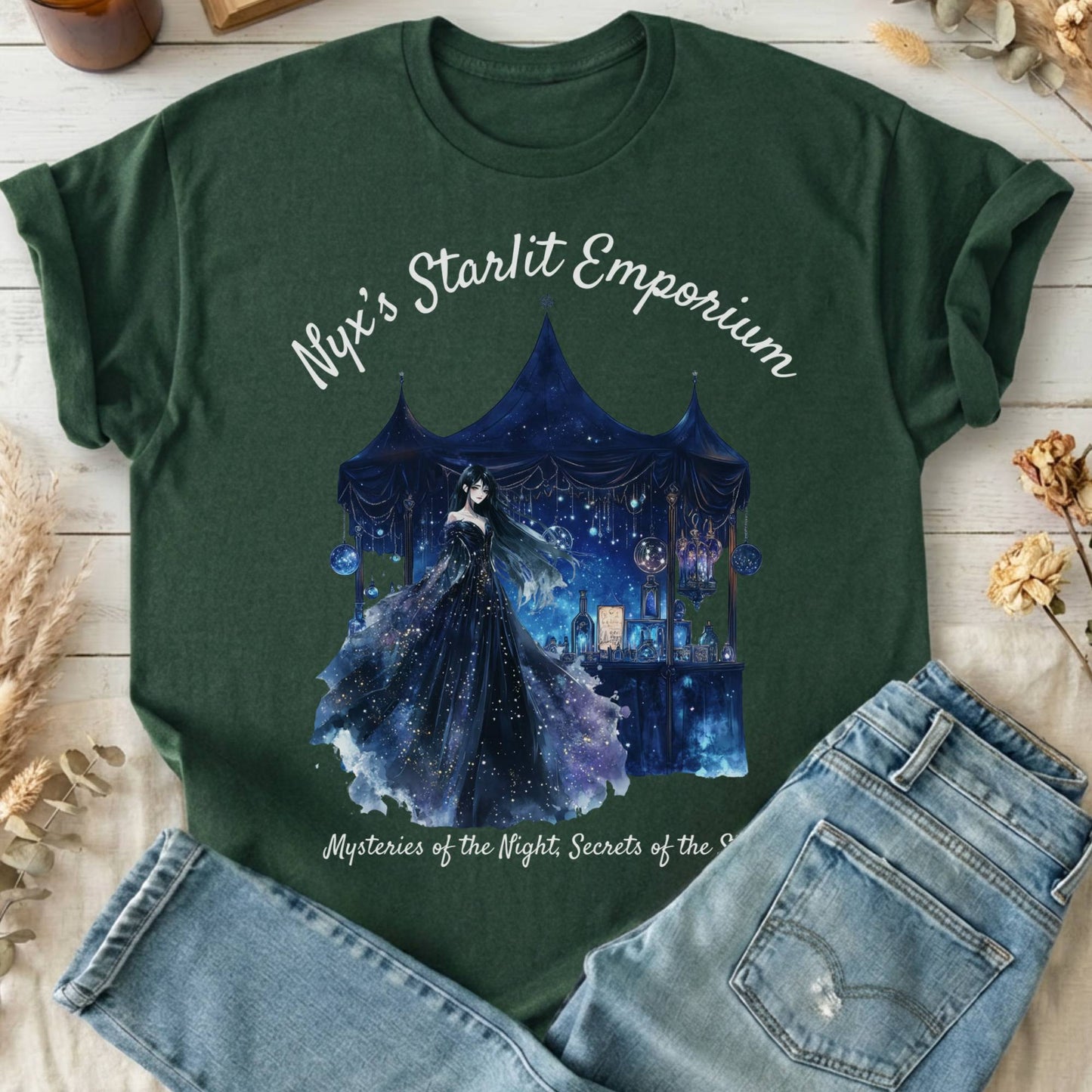 T-Shirts Forest Green / S Nyx's Starlit Emporium Greek Goddess T-Shirt The Mystic Eden