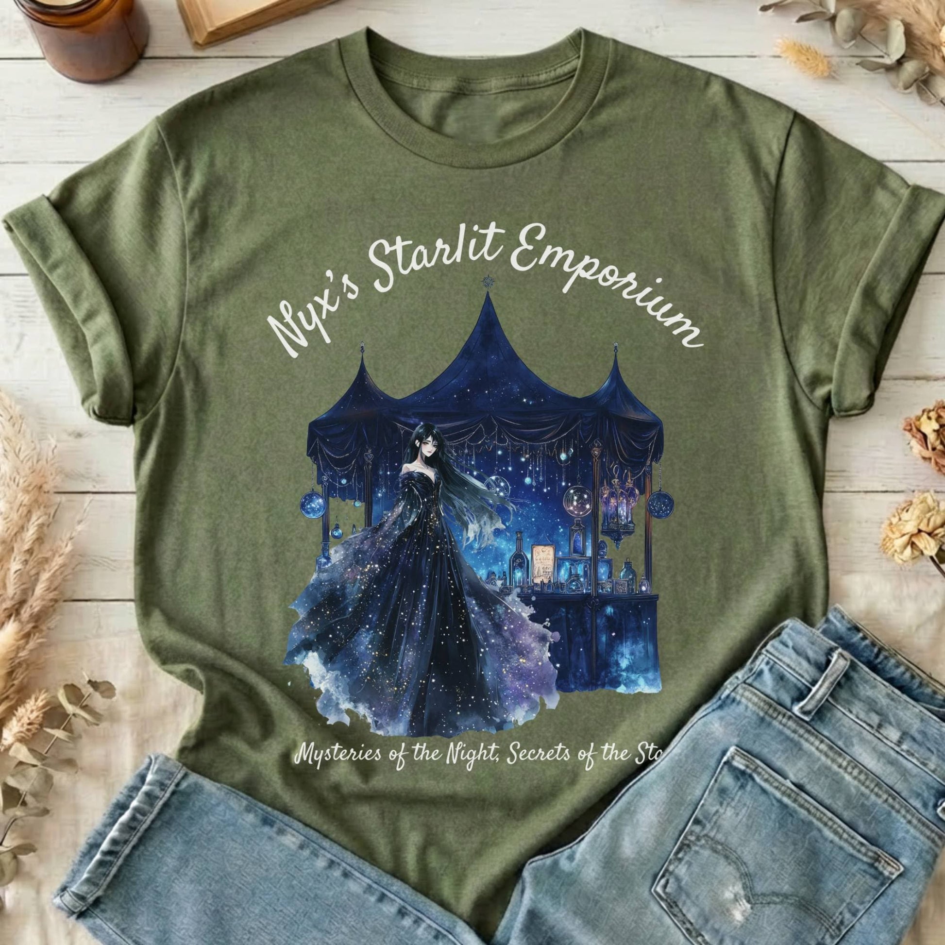 T-Shirts Military Green / S Nyx's Starlit Emporium Greek Goddess T-Shirt The Mystic Eden