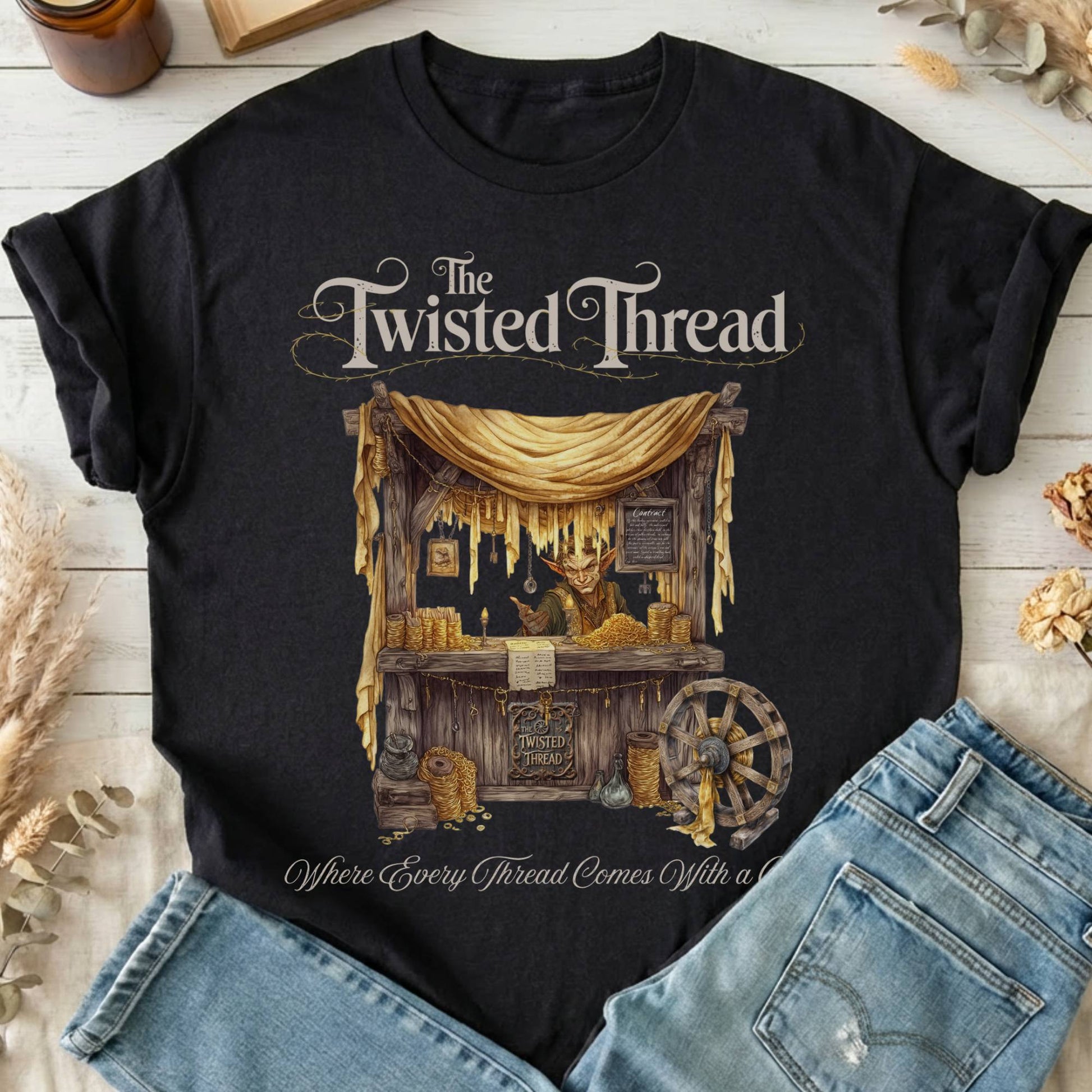 T-Shirts Black / S The Twisted Thread  Rumpelstiltskin Fairytale T-Shirt The Mystic Eden